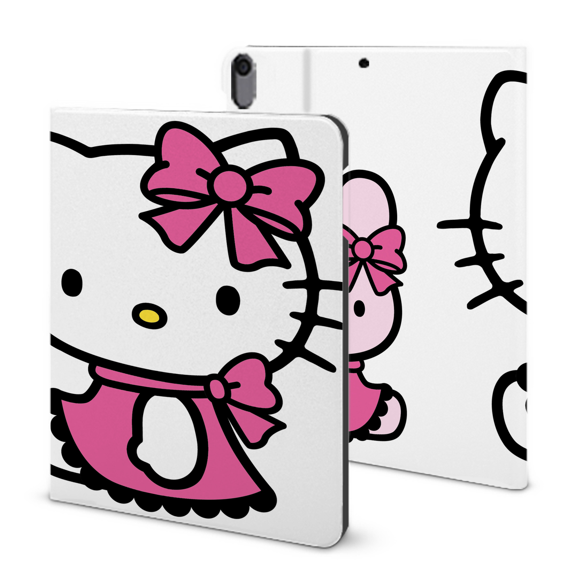 （画像用） Hello Kitty ハローキティ IPad ケース ブック型 PUレザー TPU 耐衝撃 軽量 薄型 ペン収納なし 全面保護 IPad 各モデル対応
